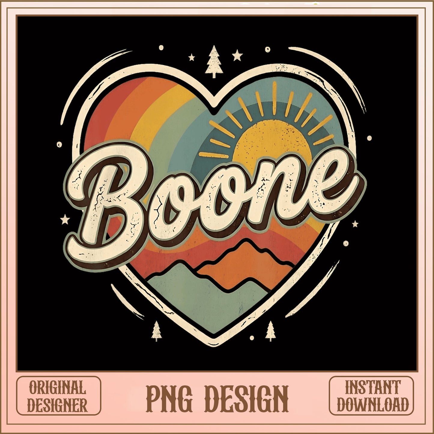 Boone North Carolina Retro PNG, Vintage Mountain PNG, Travel PNG