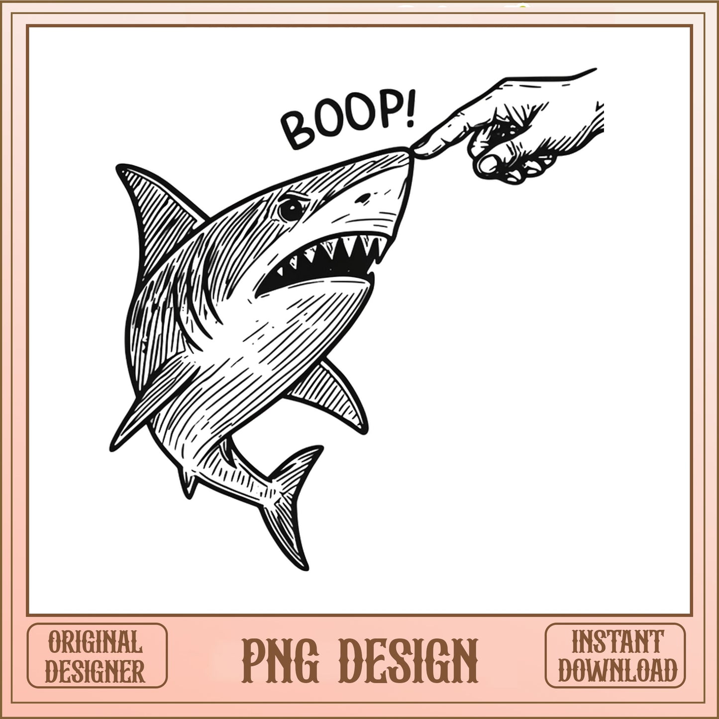 Boop Shark Funny PNG, Great White Shark PNG, Shark Lover PNG