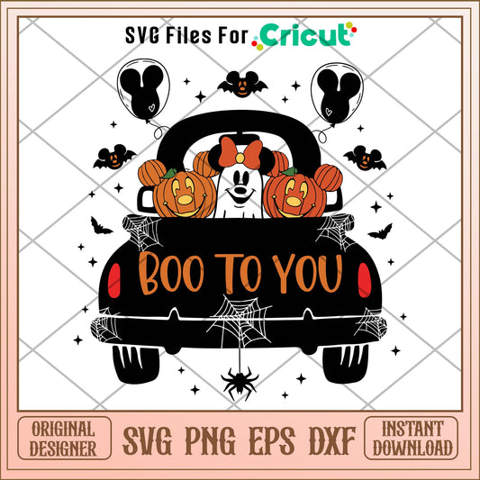 Boo to You Mickey Pumpkin Halloween svg, Disney characters svg, Digital Download