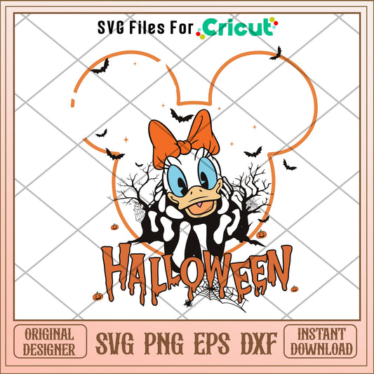 Boo white duck daisy Skeleton Halloween svg, Disney characters svg, Digital Download