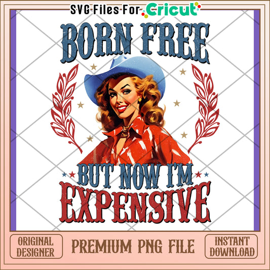 Born Free Cowgirl PNG Design