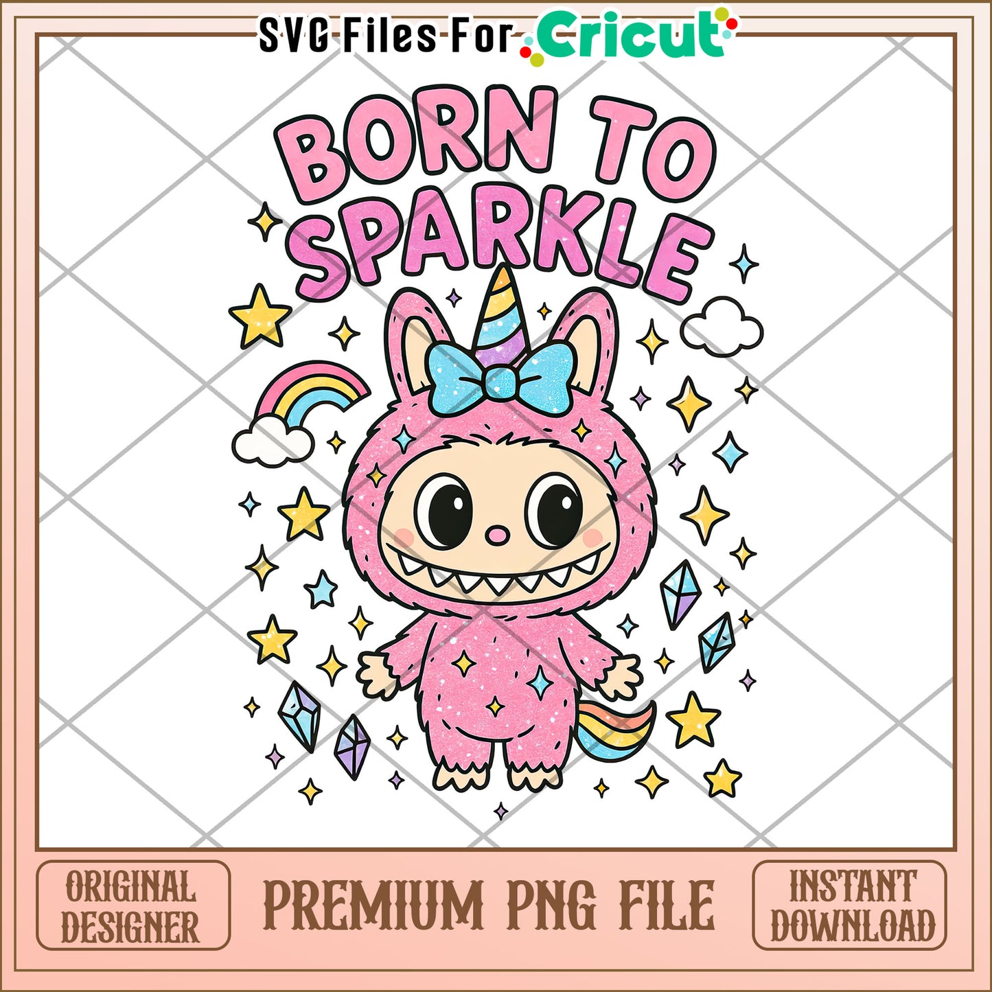 Born to sparkle png, labubu quotes png, funny labubu png