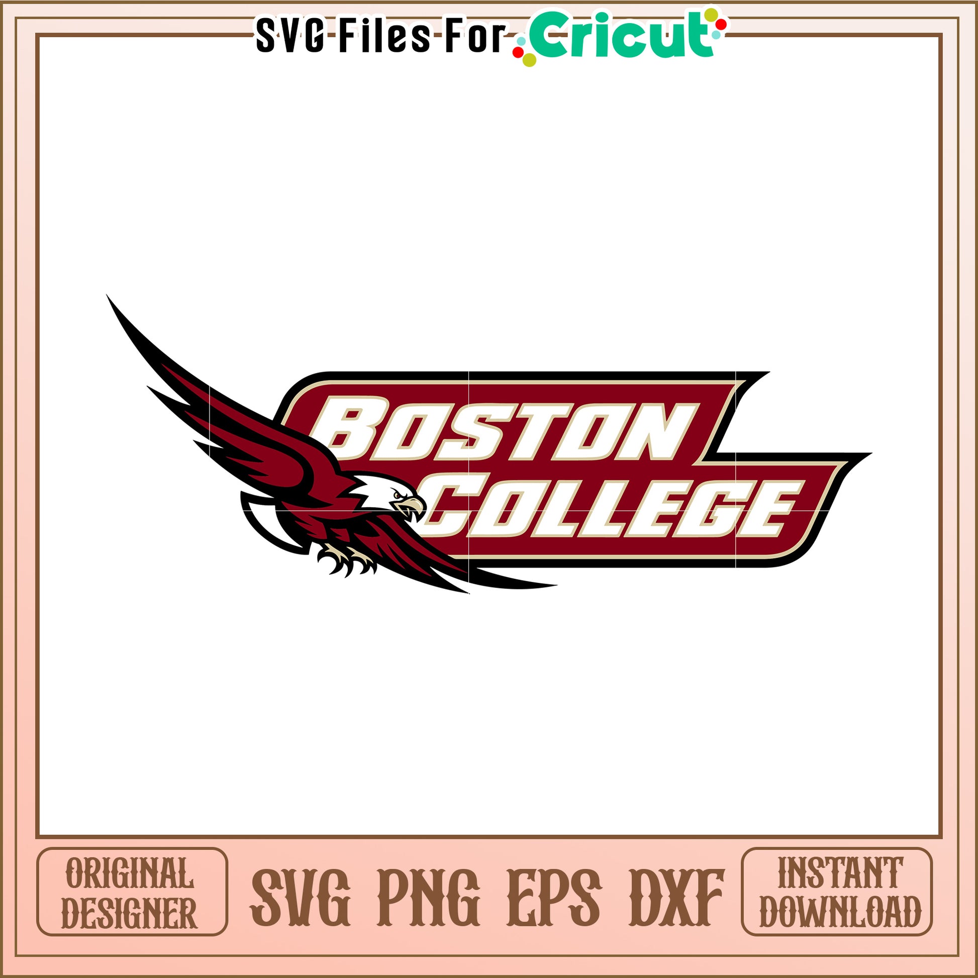 Boston College logo design, perfect for Cricut projects and crafts