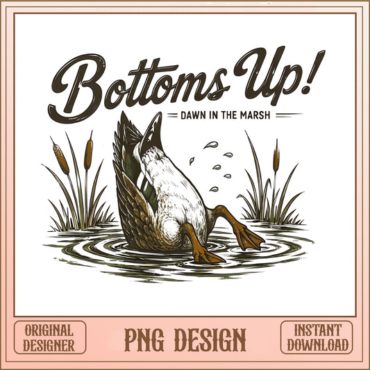 Bottoms Up Duck PNG, Funny Duck Hunting PNG, Marsh Duck PNG