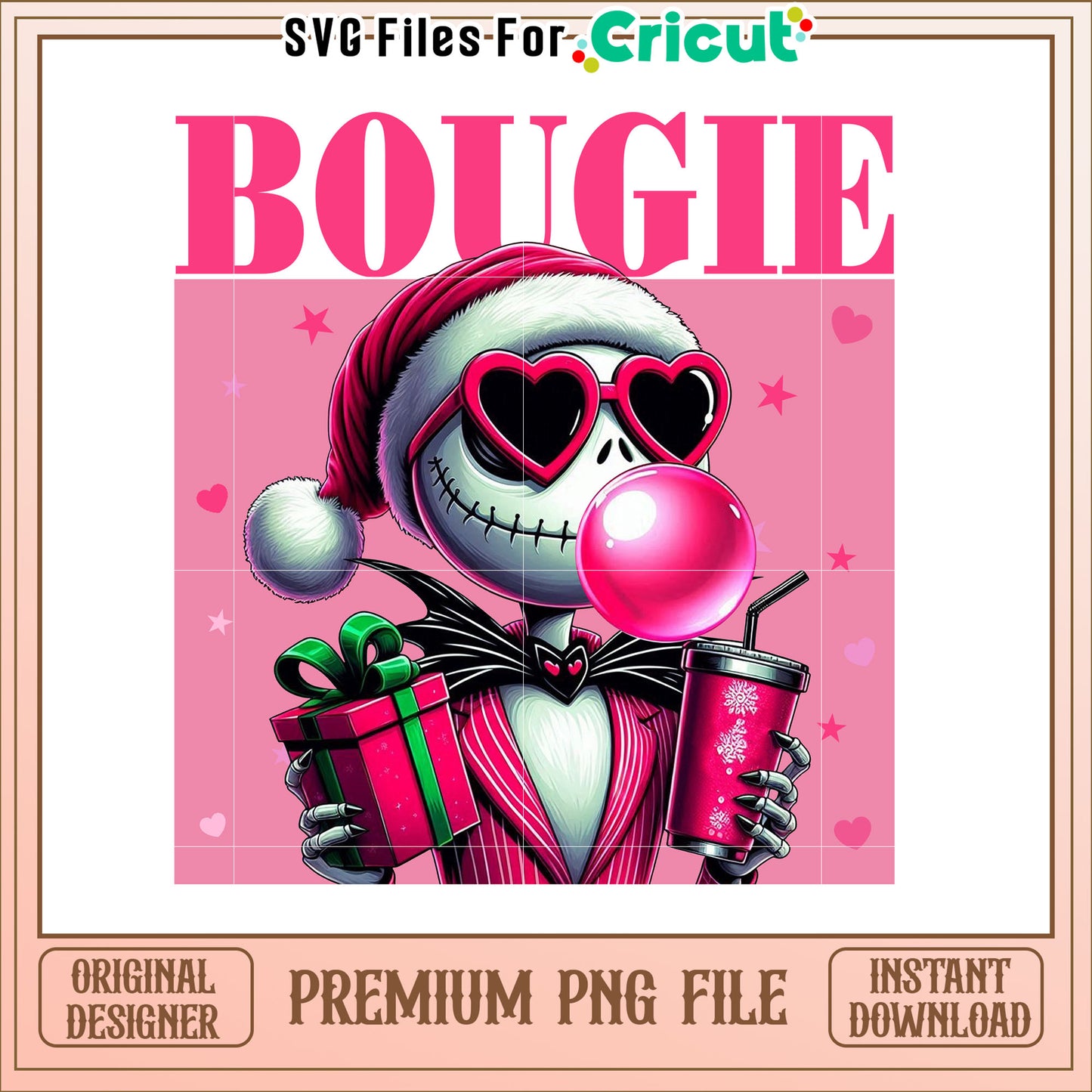 Bougie Halloween Character with Gifts and Bubblegum PNG Art