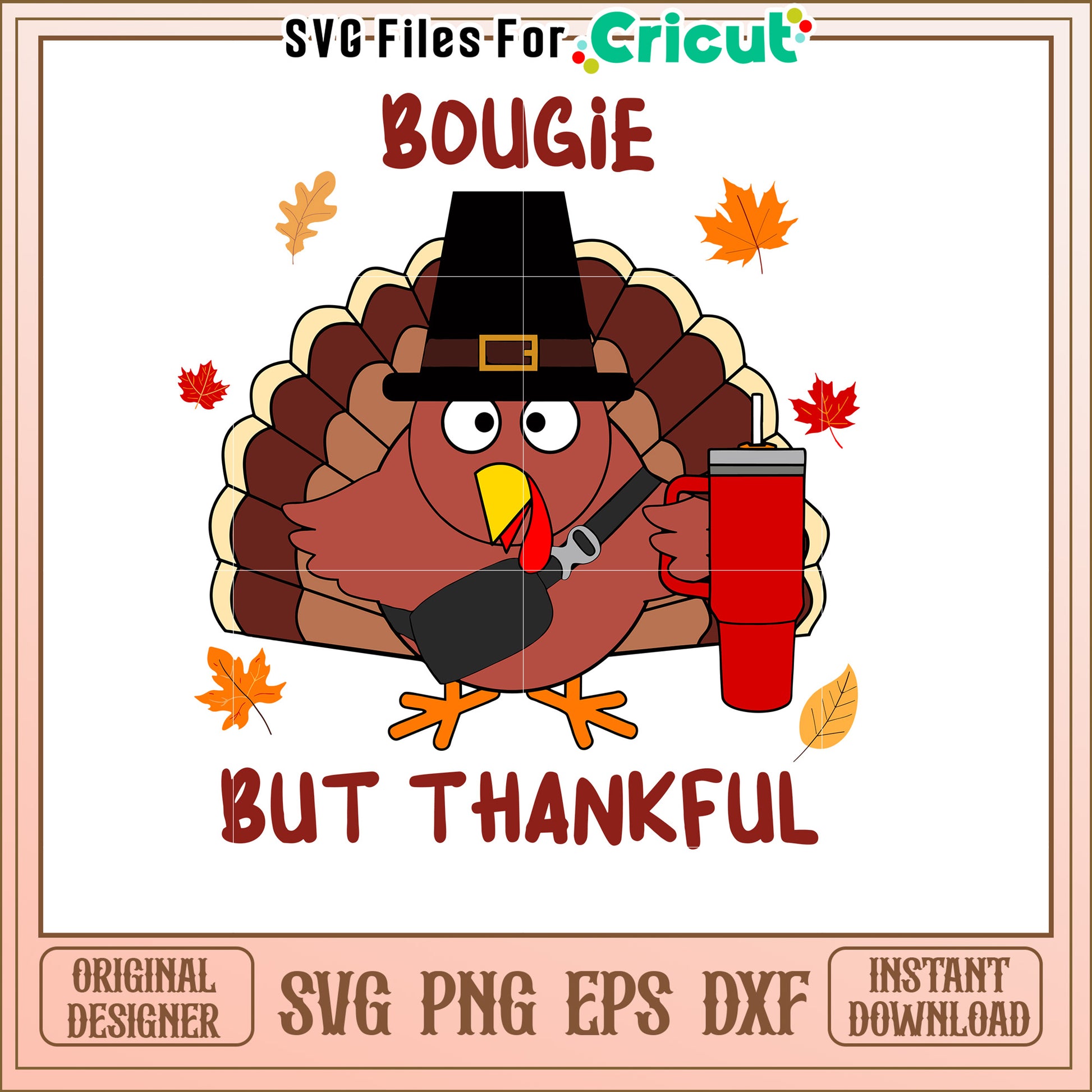 Bougie Turkey Thanksgiving SVG Design