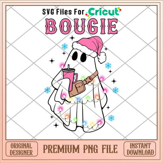 Bougie Boo christmas png, bougie Boo png, christmas png