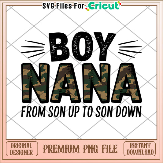 Boy Nana Camo PNG Design - Instant Download