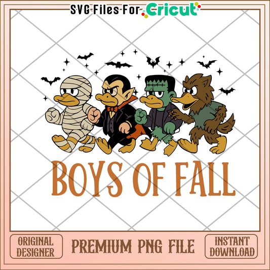 Boys of fall png, halloween design png, horror halloween png
