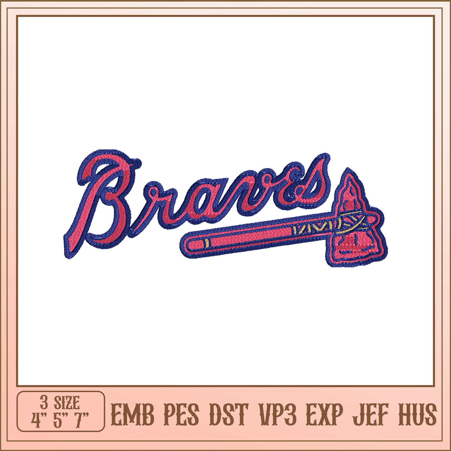 Braves Embroidery Design - EMB PES DST VP3