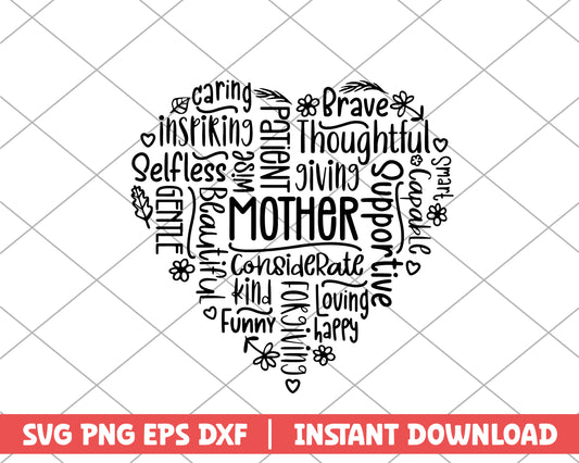 Brave thoughtful giving mother mothers day svg