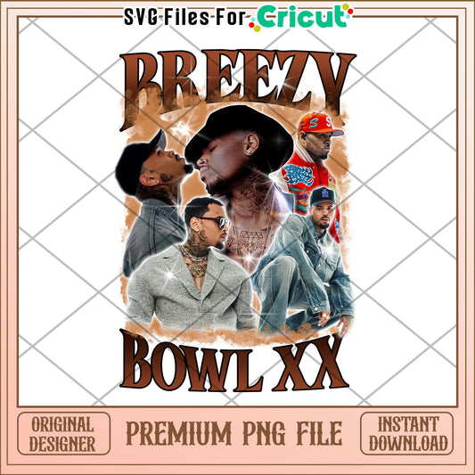 Breezy bowl xx design png, christ brown png, christ brown tour png