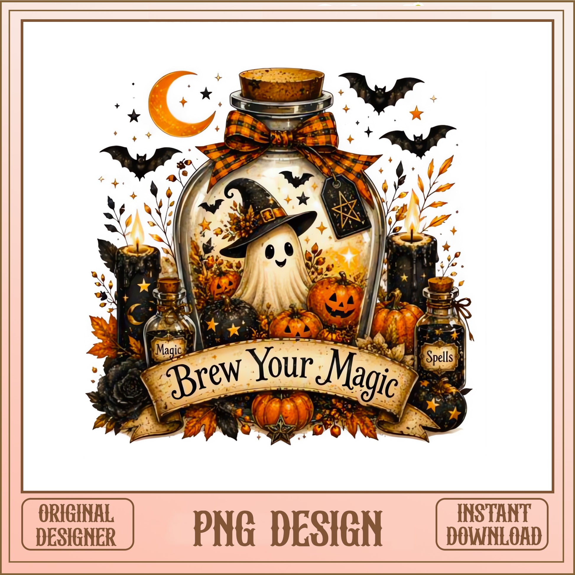 Brew Your Magic Halloween Ghost PNG, Witch Ghost PNG, Halloween PNG