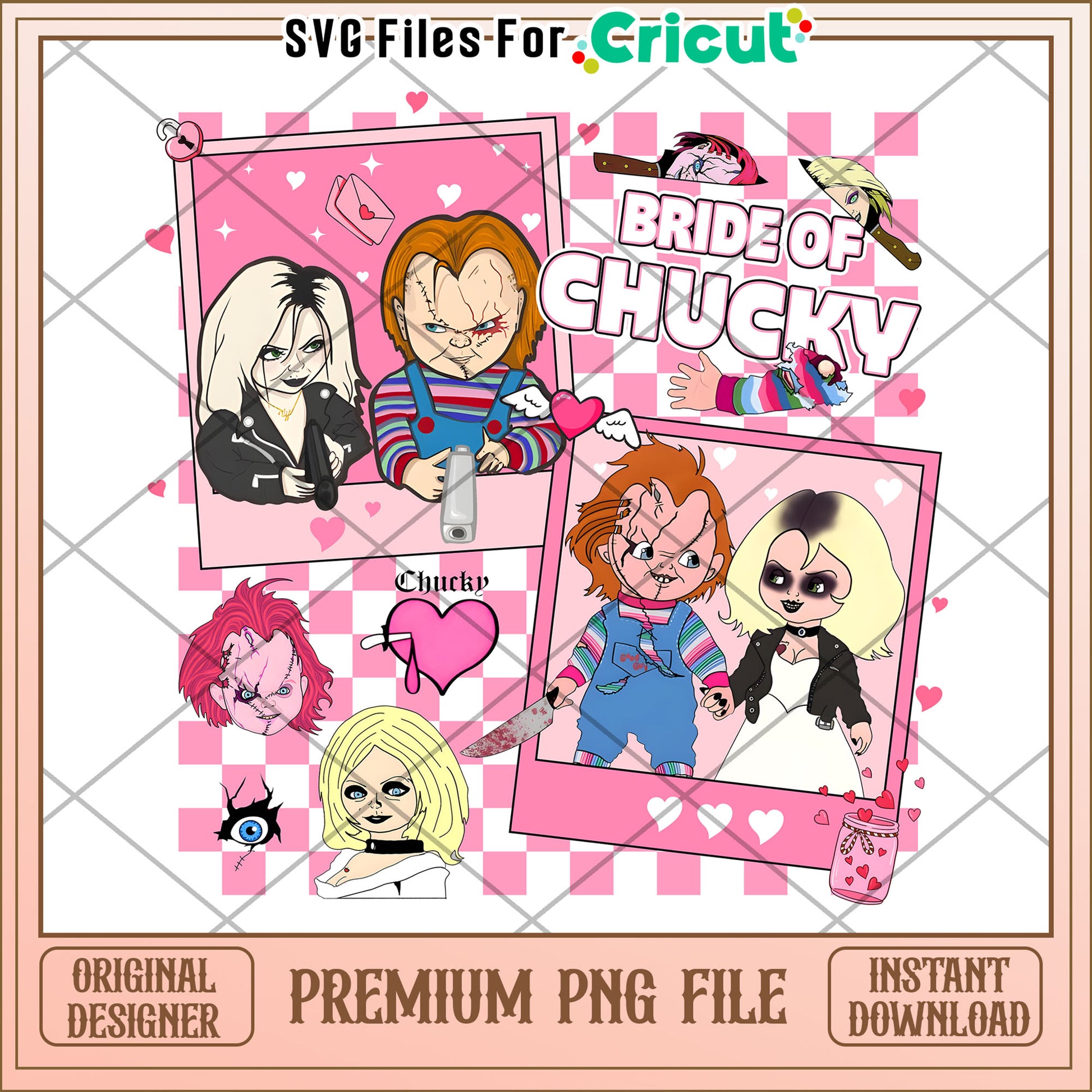 Bride of Chucky PNG Design for Cricut Projects