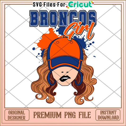 Broncos Girl PNG Design, Perfect for Cricut Projects and More