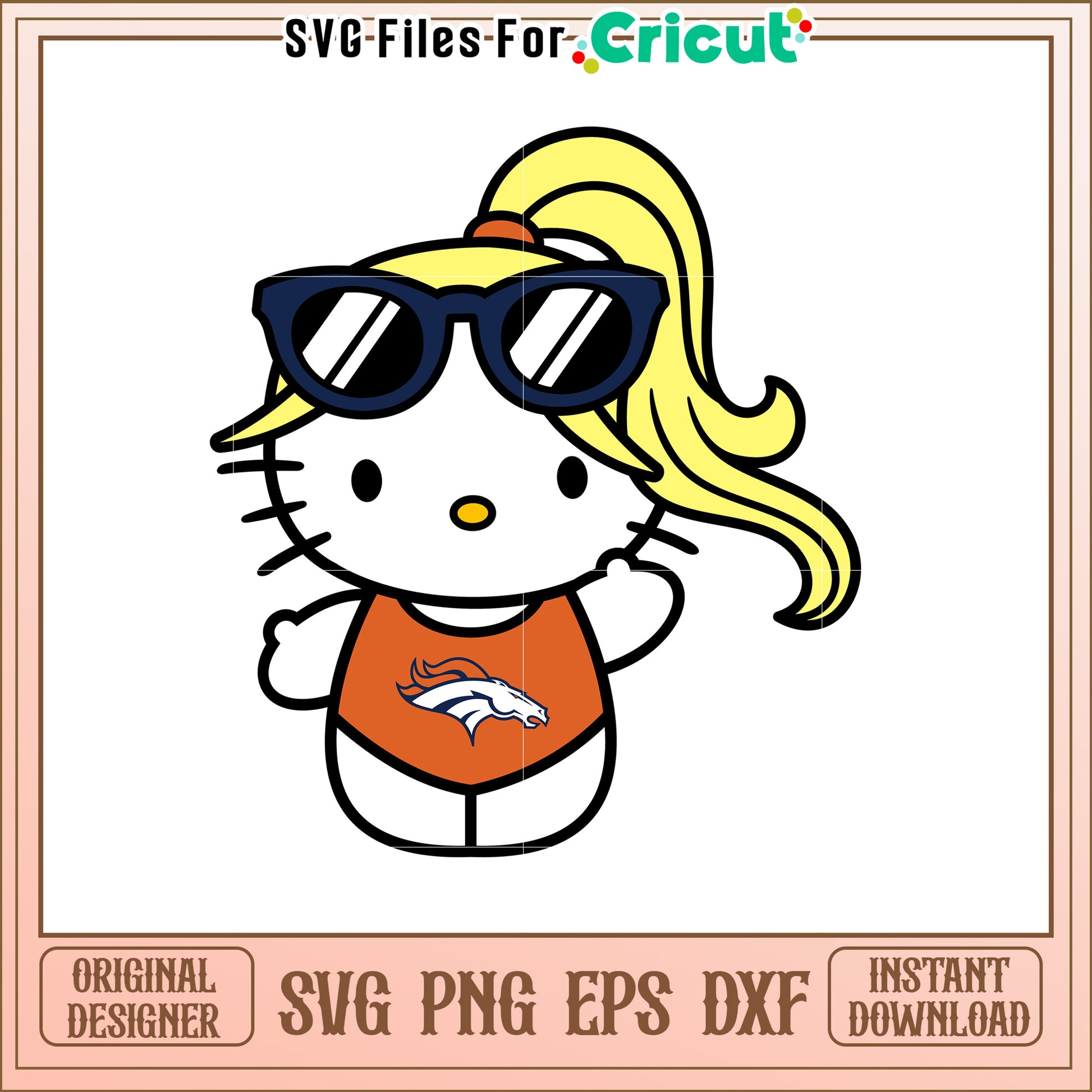 Broncos Hello Kitty SVG Design for Fans and Crafters