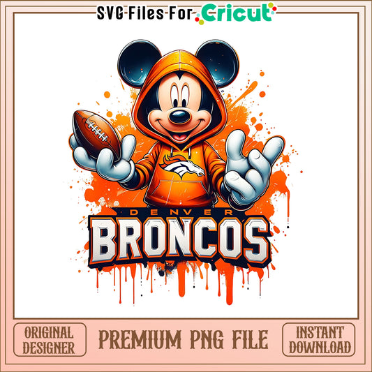 Broncos Mickey rugby ball png, Denver Broncos png, NFL png
