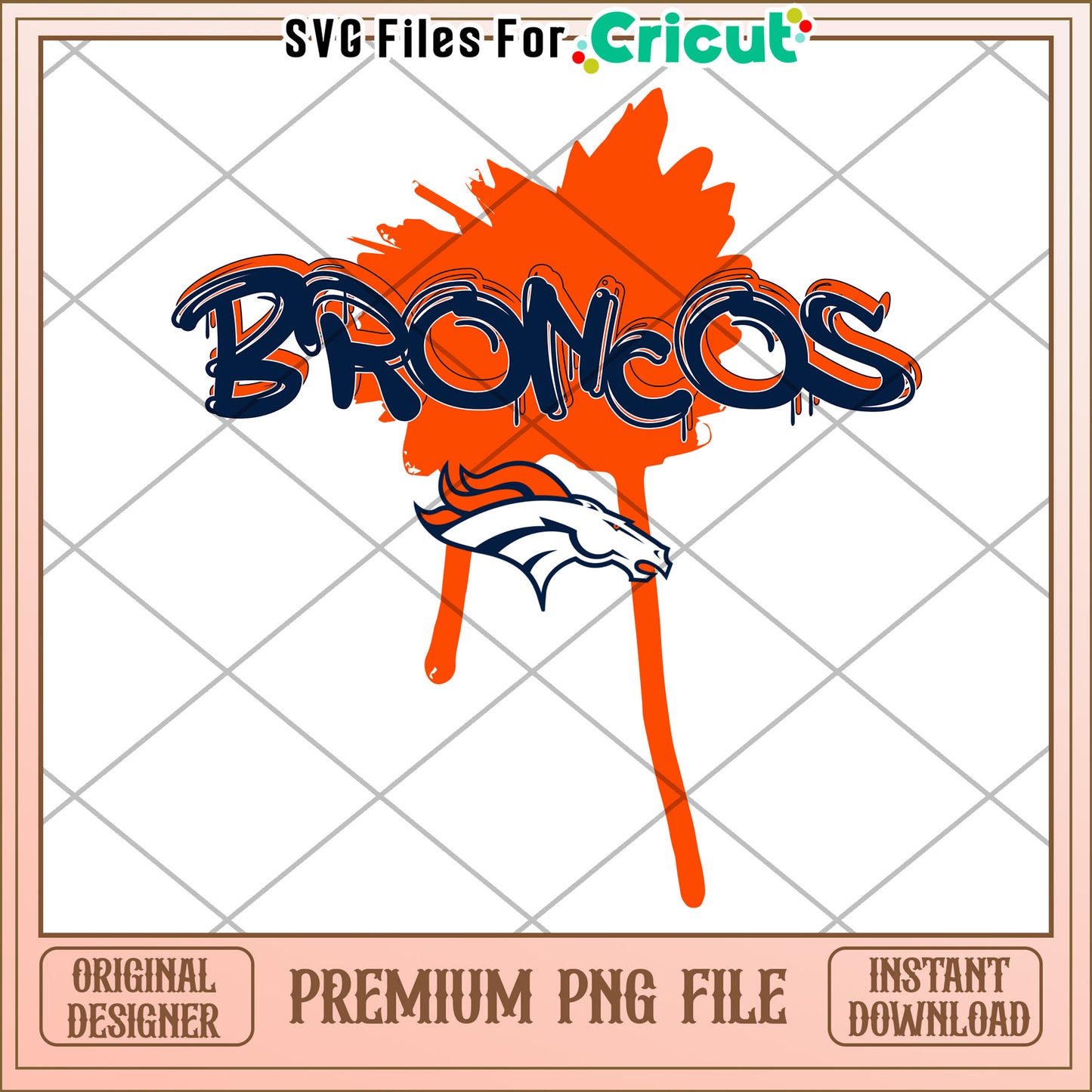 Broncos PNG file for Cricut design, premium quality instant download