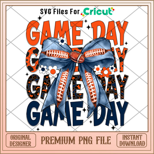 Broncos coquette football bow png, Denver Broncos png, NFL png