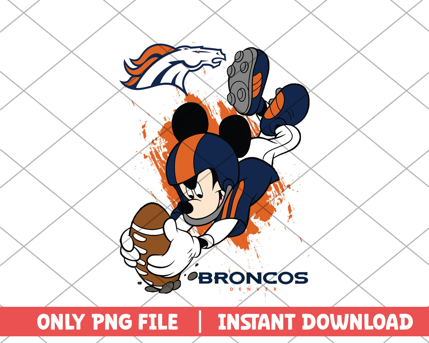 Broncos denver mickey touch down png, broncos denver png