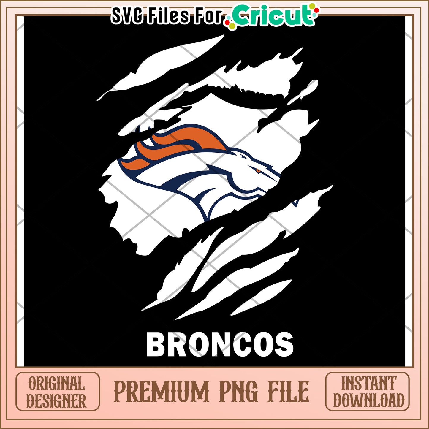 Broncos logo design for Cricut, perfect for sports enthusiasts