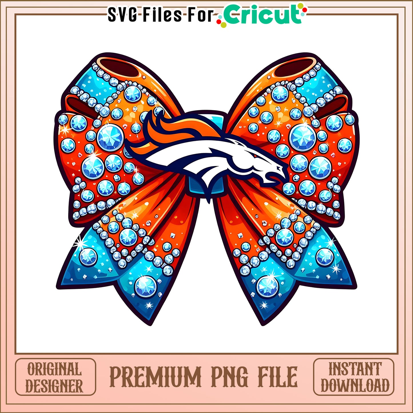 Broncos logo vintage bow png, Denver Broncos png, NFL png