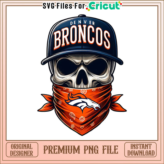 Broncos team skull bandana png, Denver Broncos png, NFL png