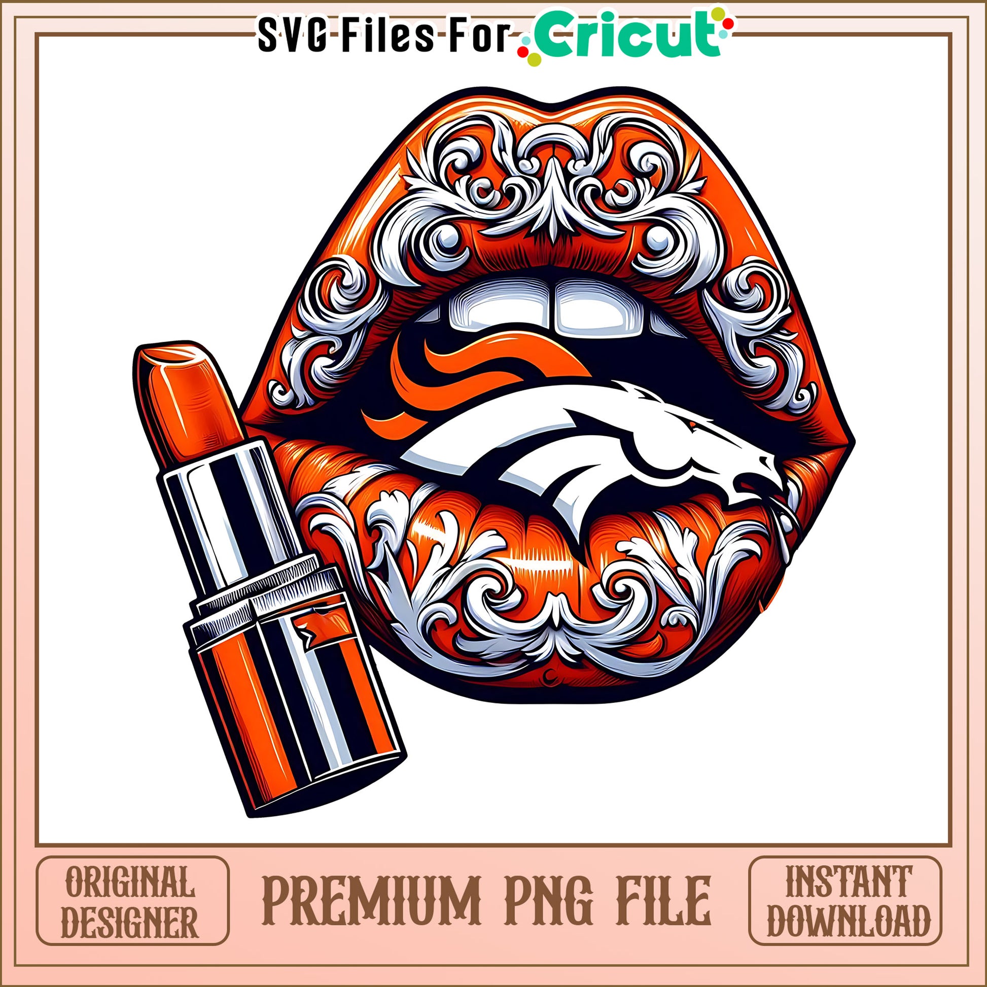 Broncos vintage lips design png, Denver Broncos png, NFL png