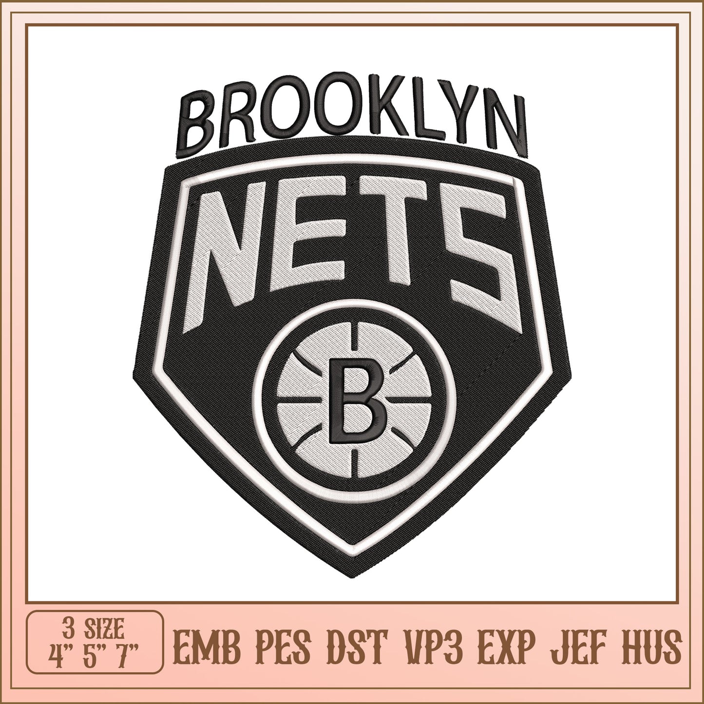 Brooklyn Nets Embroidery Design