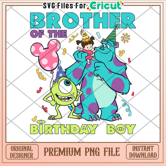 Brother of the Birthday Boy PNG File for Cricut Instant Download