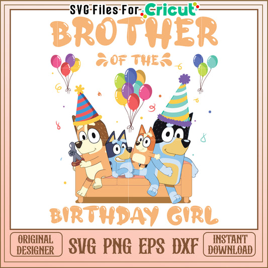 Brother of the Birthday Girl SVG Design
