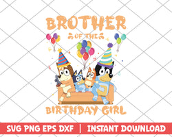Brother of the birthday girl cartoon svg 
