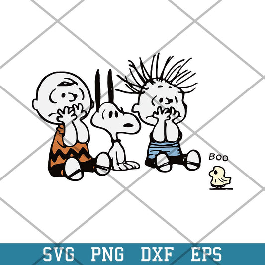 Brown Snoopy And Friends Halloween Boo Svg, Cartoon Halloween Svg-Svgfilesforcricut