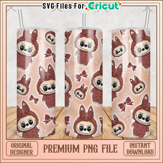 Brown labubu tumbler design png, labubu clothes​ png, labubu clothes​​ png