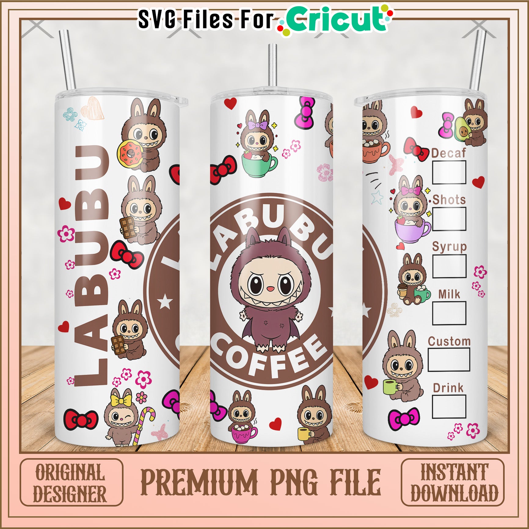 Brown labubu tumbler png, labubu clothes​ png, labubu clothes​​ png