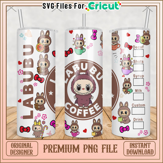 Brown labubu tumbler png, labubu clothes​ png, labubu clothes​​ png