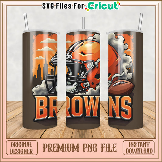 Browns Football Tumbler PNG Design