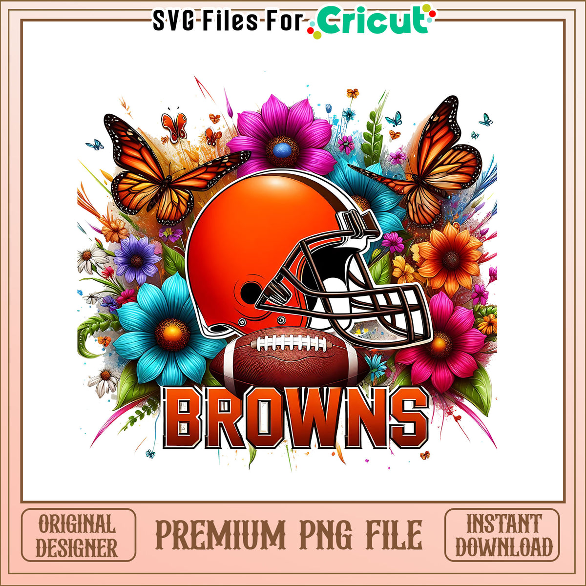 Browns logo vintage flower png, Cleveland Browns png, NFL png – svg ...