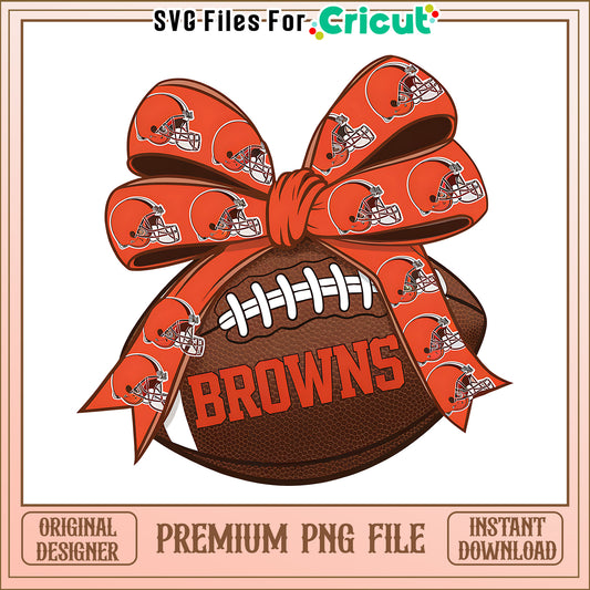Browns rugby ball and bow png, Cleveland Browns png, NFL png