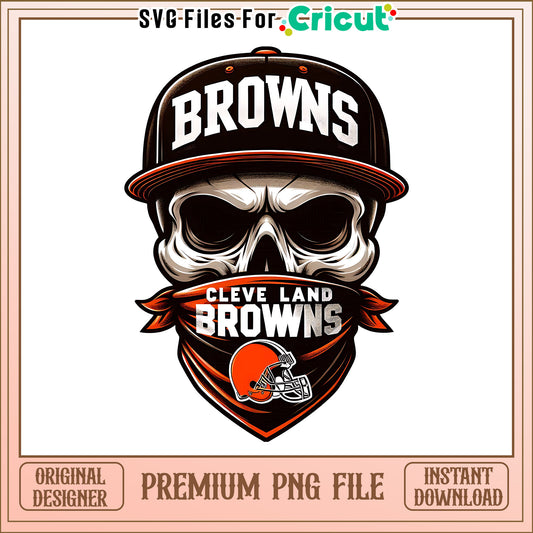 Browns team skull bandana png, Cleveland Browns png, NFL png