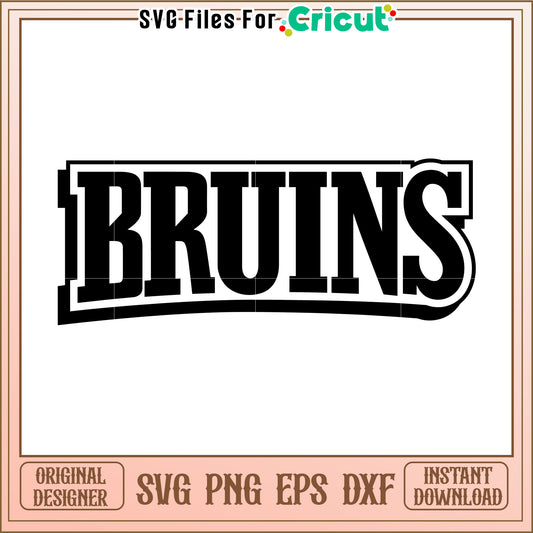 Bruins Sports Team Logo SVG Design for Cricut, Perfect for Custom Projects