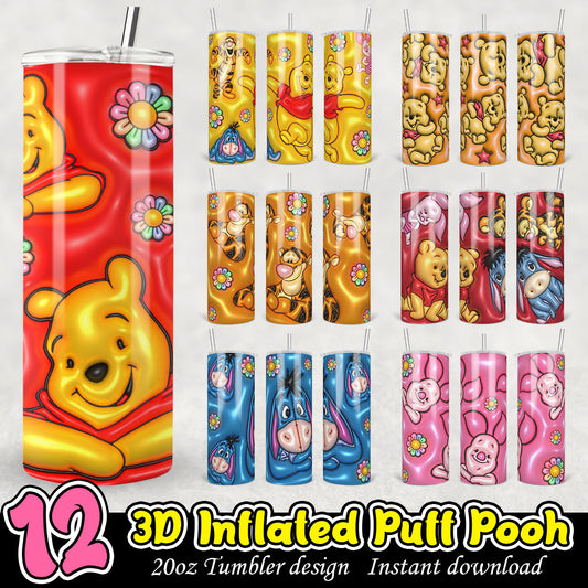 Pooh Bubble Wrap 3D Inflated Tumbler Bundle