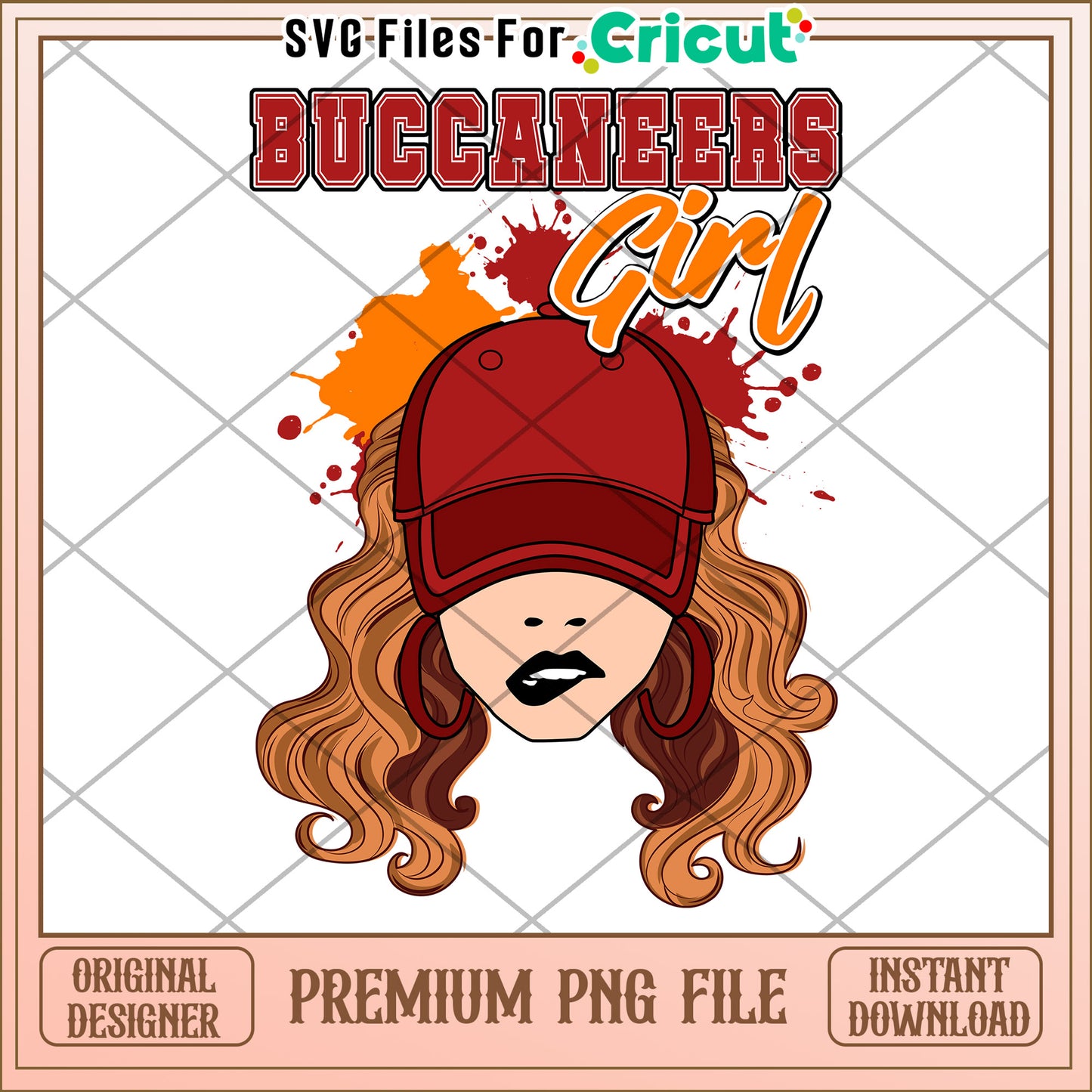 Buccaneers Girl PNG Design for Cricut, Instant Download Available