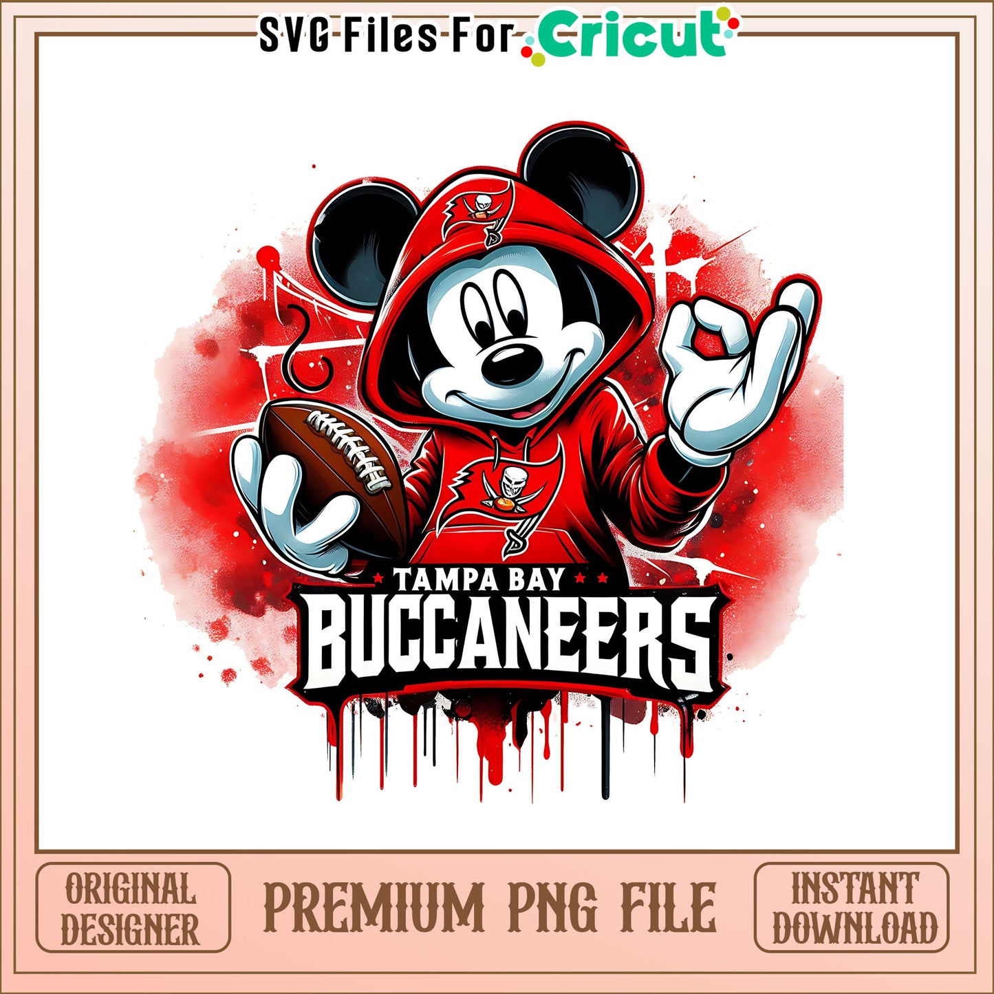 Buccaneers Mickey rugby ball png, Tampa Bay Buccaneers png, NFL png