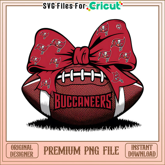 Buccaneers rugby ball and bow png, Tampa Bay Buccaneers png, NFL png