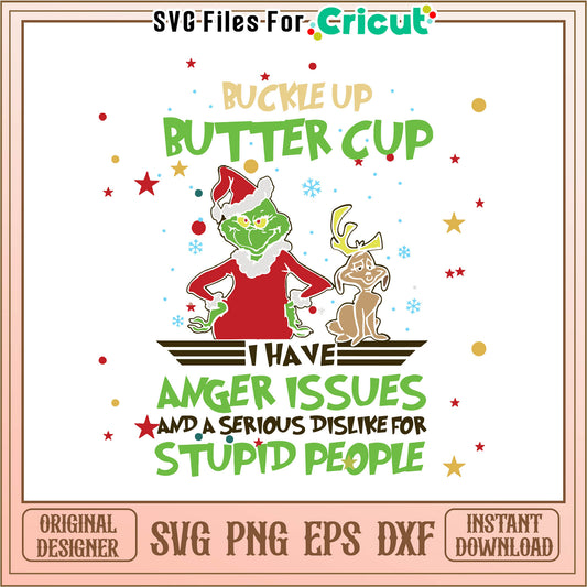 Buckle up butter cup the grinch svg, grinch stanley cup​​ svg