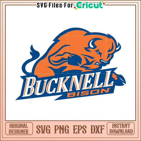 Bucknell Bison logo SVG file for Cricut, perfect for sports-themed projects