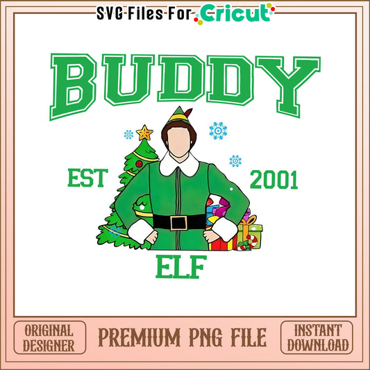 Buddy the Elf PNG design, perfect for holiday crafts and gifts