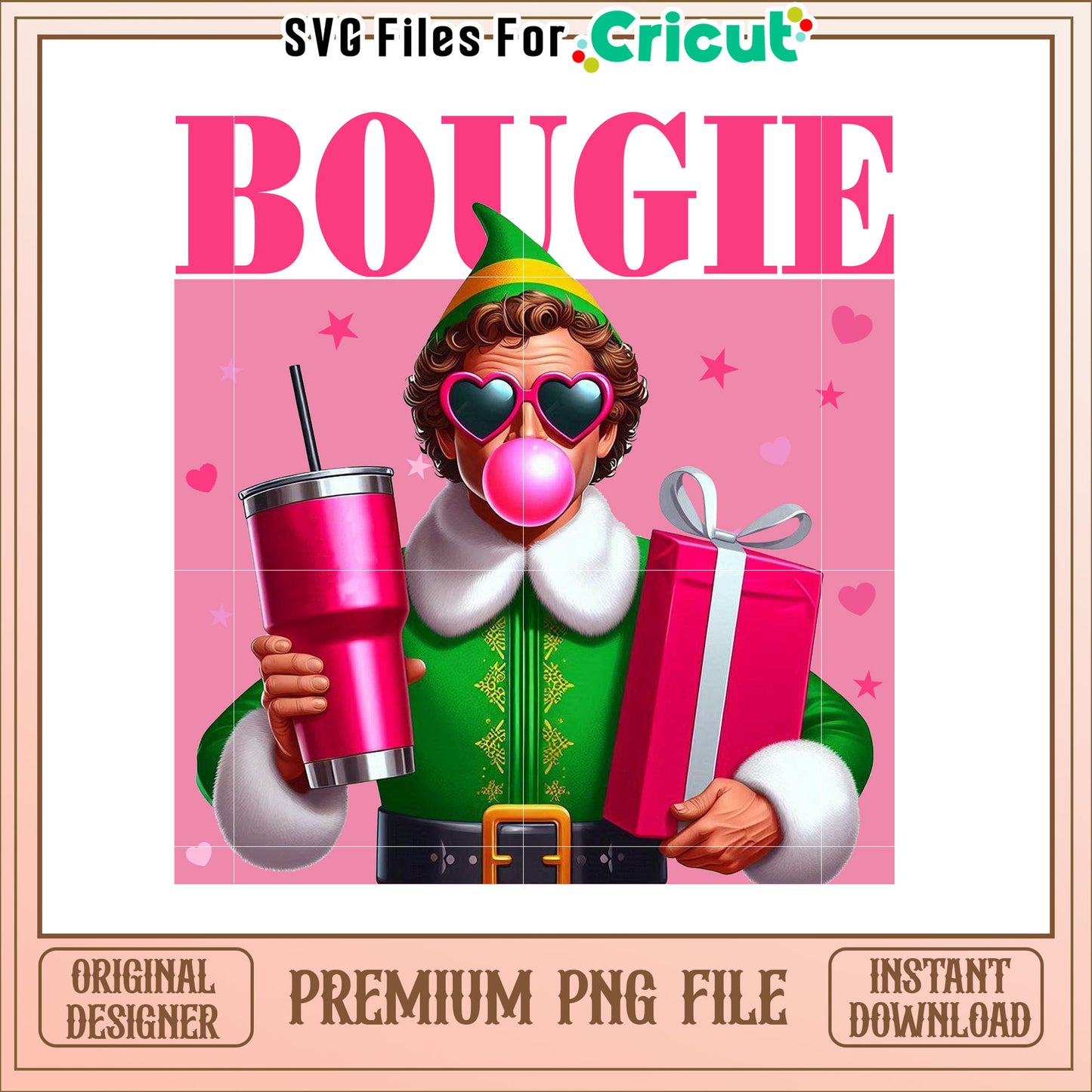 Buddy the Elf Pink Christmas PNG
