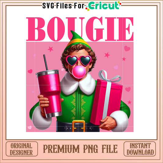 Buddy the Elf Pink Christmas PNG